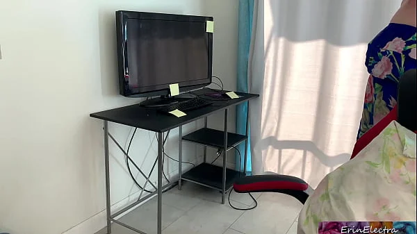 Stepmom gets stuck in a desk and stepson fucks her videos