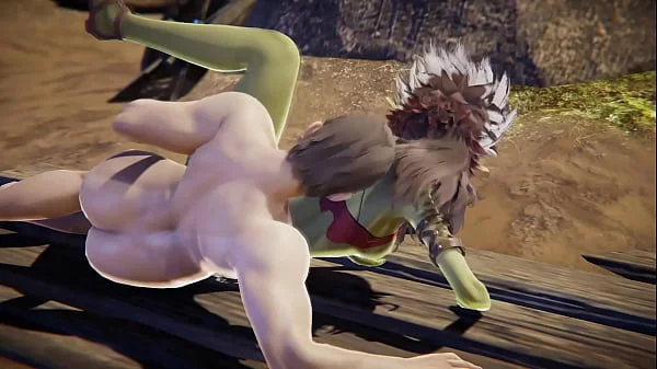 Sex with heavy moaning green skinned Goblin Girl videos