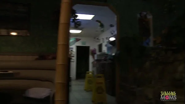 Having her shaved pussy teased under the table gives the blonde milf an urge for reverse cowgirl videos