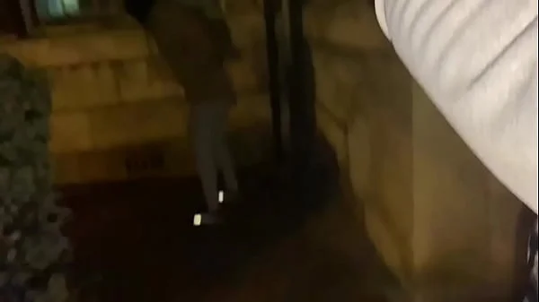 Woman on street gets offered a cigarette to flash and piss in public videos