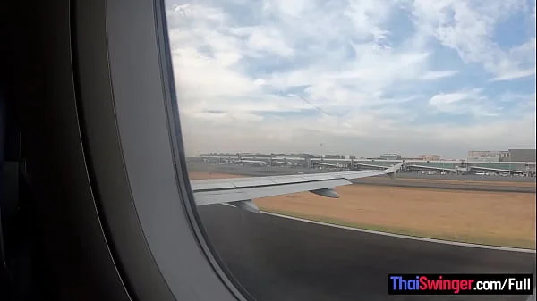 Thai teen girlfriend on an airplane and on boyfriends big cock in the hotel videos