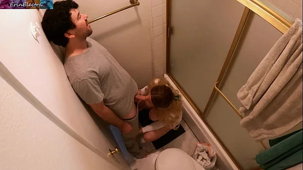 Stepmom and stepson have a secret rendez-vous in the bathroom during a family dinner videos