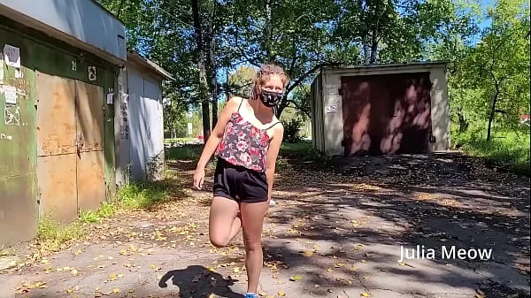 Caught flashing my pussy on the street in front of passers-by videos