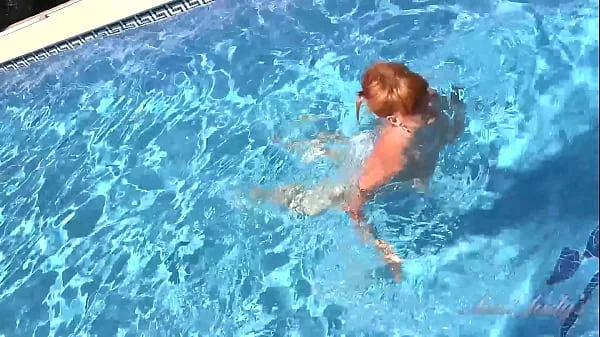AuntJudys - Busty Mature Redhead Melanie goes for a swim videos
