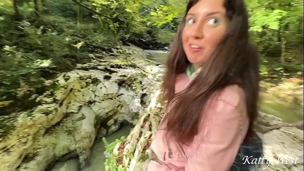 Excursion in the forest ended with a girl fucking on a waterfall videos