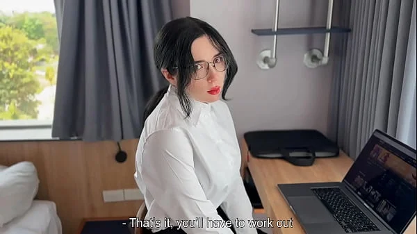 Horny Secretary Sucks and Fucks Boss's Dick till Cum in Mouth - Caught Masturbating at Workplace videos