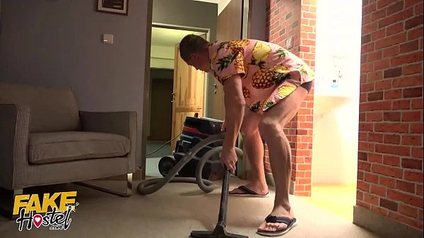 Fake Hostel Battle with two noisy teens ends in frantic threesome videos