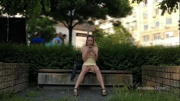 Flashing pussy to strangers outdoor. Upskirt in public. videos