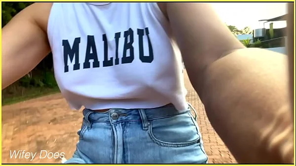 Riding braless in public videos