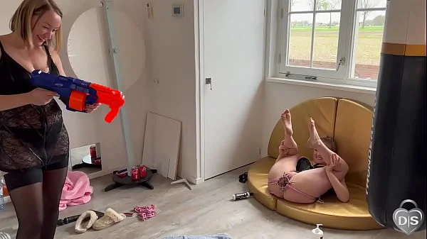 Inside the asshole shooting with a nerf gun videos