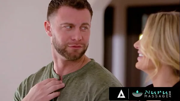 NURU MASSAGE - Gorgeous Blonde Ella Reese Gets Her Pussy Fucked While She Tries Nuru With Her BF videos