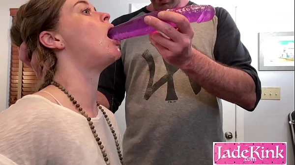 Cute newcomer gets taught how to deepthroat videos