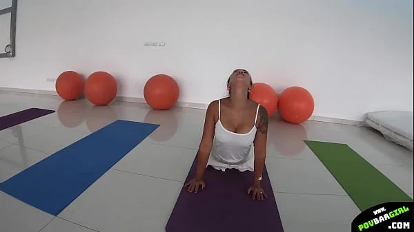 Stunning Asian with big boobs fuck with gymmate videos