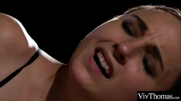 Dolly dons a big black strap-on and horny Ophelia strokes it against her hairy pussy videos