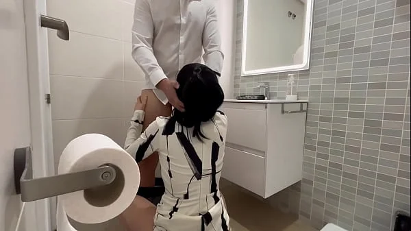 I tell the restaurant waiter that I'll wait for him in the bathroom to fuck him and give him a blowjob until he finishes cumming videos