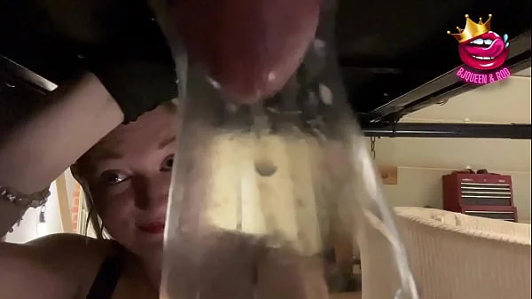 Close up ruined multiple times into a glass on milking table videos