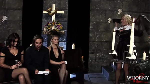 WHORNY FILMS Priest Indulges In Crazy Swingers Group Sex At The Church videos