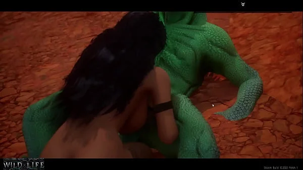 A girl is fucked by a lizard with two cocks - Wild Life videos