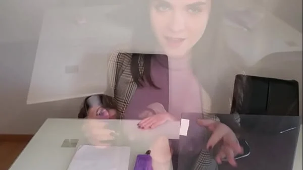 Hot Step Mother Seduces Step Son in the office, shows him milky nipples and Makes big cock Handjob videos