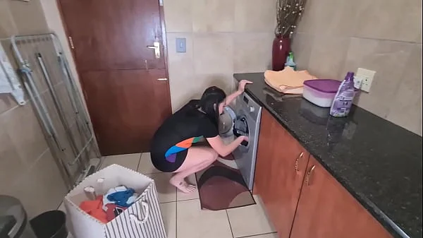 Pissing on my girlfriend while she is doing laundry videos