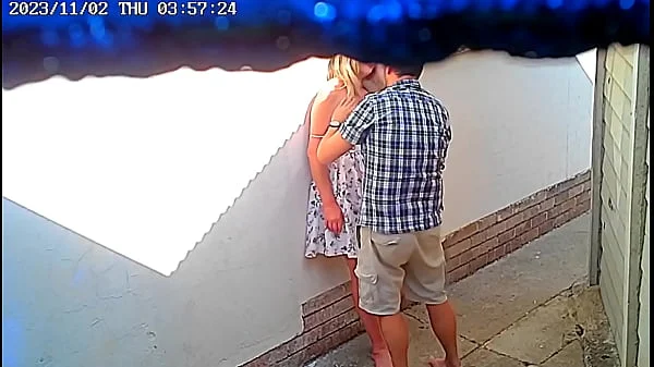 Daring couple caught fucking in public on cctv camera videos