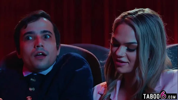 Movie theatre had teen couple fucking disburbing old people trying to watch videos