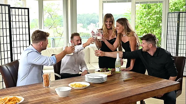 Slutty Dellai Twins Eveline And Silvia Throw A Birthday DP Gangbang Bash GP2867 videos