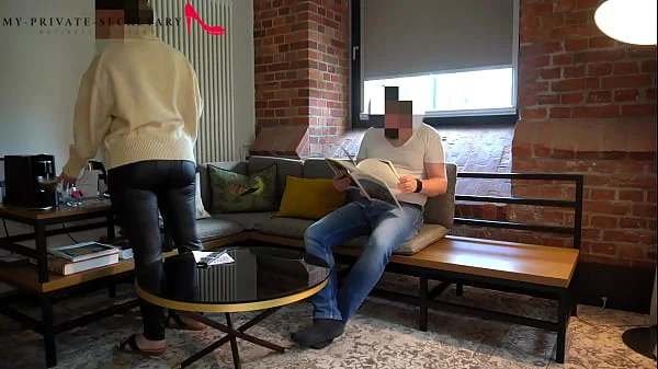 my private secretary in turtle neck pullover and tight leggings fucked on a business trip videos