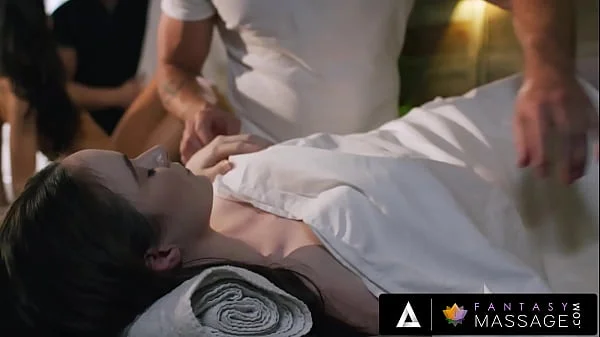 FANTASY MASSAGE - Lesbian Couple's Massage Misdirection While One Of Them Gets Fucked By Two Men videos