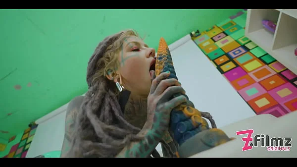 Extreme TATTOO dreadhead ANAL riding huge TOY videos