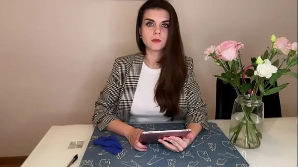 Stepmother cums hard over her pants when she was caught by stepson in the office videos