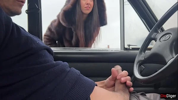 Stranger gave me a handjob through the car window on public parking videos