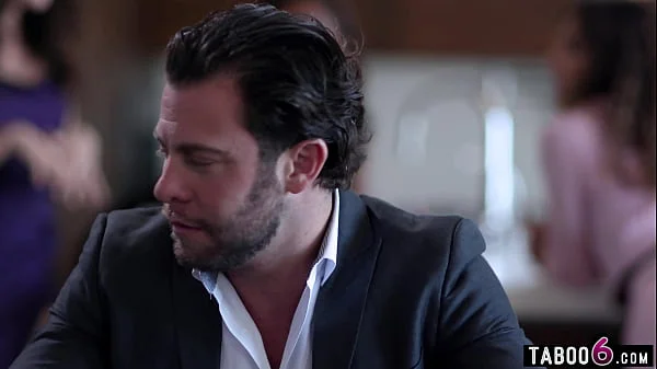 Boring housewife tries something new on this dinner party in their new home videos