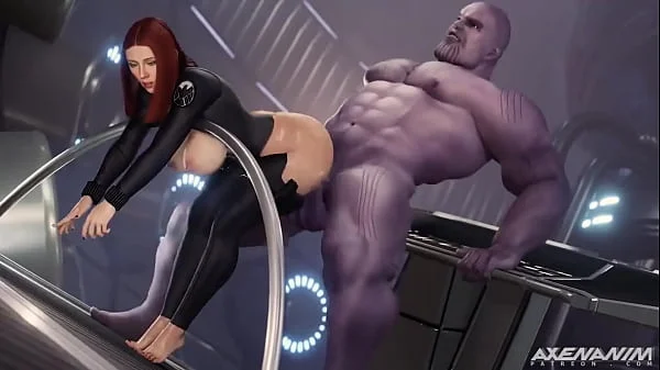 Black widow gets her ass destroyed by Thanos (3D animation) videos