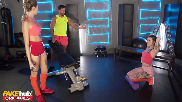 FAKEhub - gym bro sneakily fucks hot fit babe behind his girlfriends back ending in threesome videos