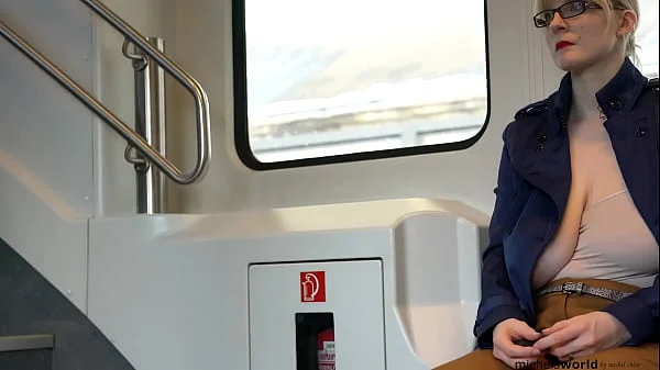 submissive woman with big natural breasts exposed in public videos