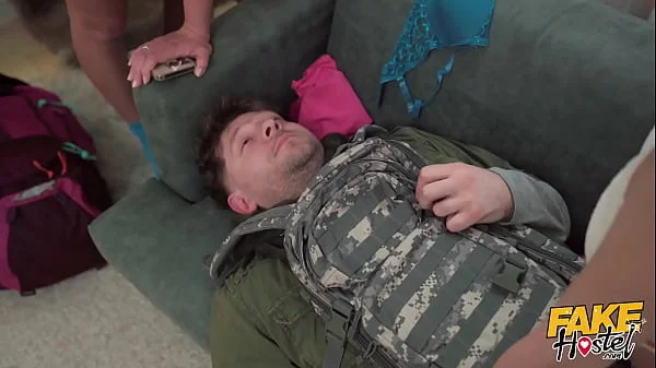 Fake Hostel two bored girls seduce a photojournalist tired from work but down for fucking videos