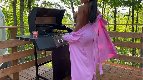 Step-Mom gets fucked while cooking outside videos