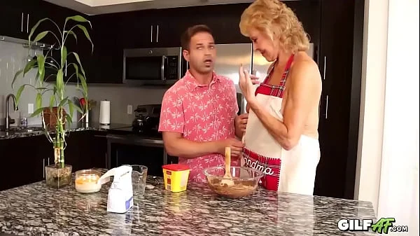 GILFAF - 72 Year old Grandma Fucks Stud in Kitchen videos