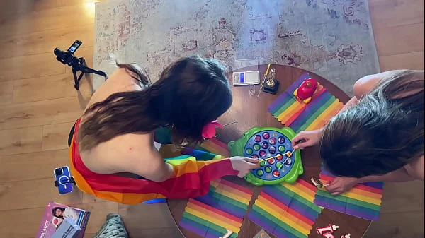 Fishing Game Cum Handjob Challange Contest with Petite Tight Pussy College Girl Liz and Pornstar Bella videos