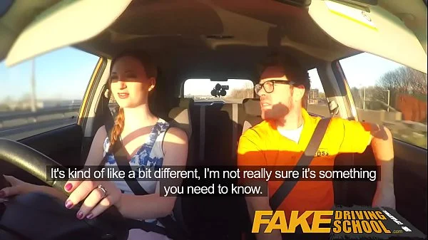 Fake Driving School pink nipples big tits redhead kinky girl gets a facial videos