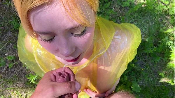 b. in pvc raincoat sucks an swallow dick videos