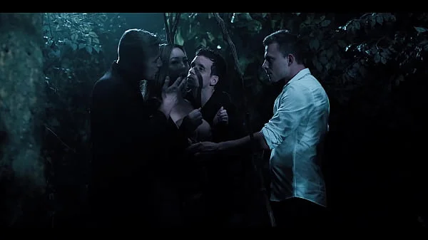 Busty Chick Freezes In Time And Gets Fucked By Three Dudes In The Forest videos