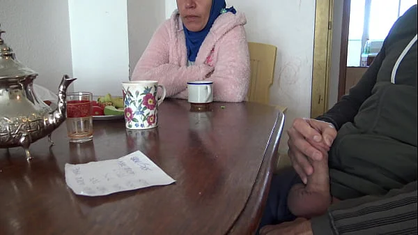 stepson shows his big dick to algerian stepmom during breakfast videos