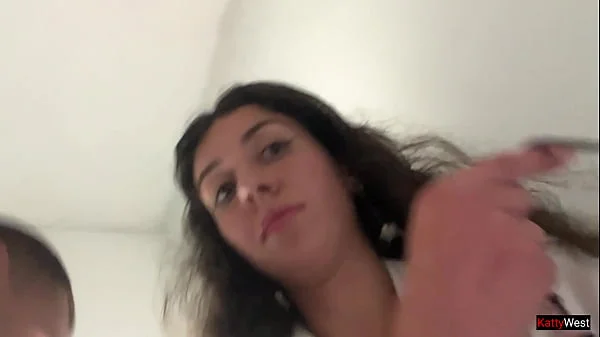 Eating pizza with cum on my face in a public cafe videos