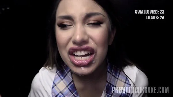 Premium Bukkake - Roxy Lips swallows 51 huge gloryhole cum loads videos