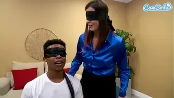 Blindfolded Step Son Cums in Mom's Panties videos