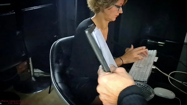 Slutty Blonde Boss Empties The Staff Balls Before Leaving The Office !!! - English subtitles. videos