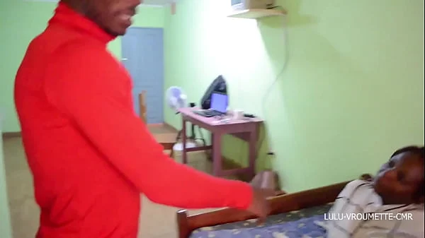 An orgy fuck between two guys and a pretty girl during the preparation for the Easter party in Cameroon after leaving the church. to see on African Street thug videos