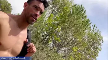 Naked hiking fun after hard workout at the gym videos